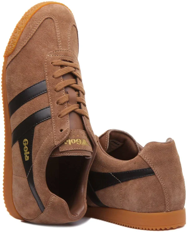 Gola Men's Harrier Suede Sneaker - Tobacco/Black Size 9