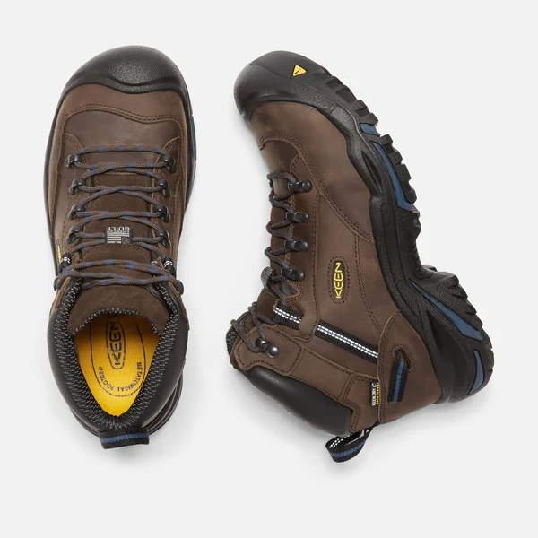 Keen Men's Waterproof Steel Toe Boots Braddock Al Mid, 12, Bison/Ensign Blue