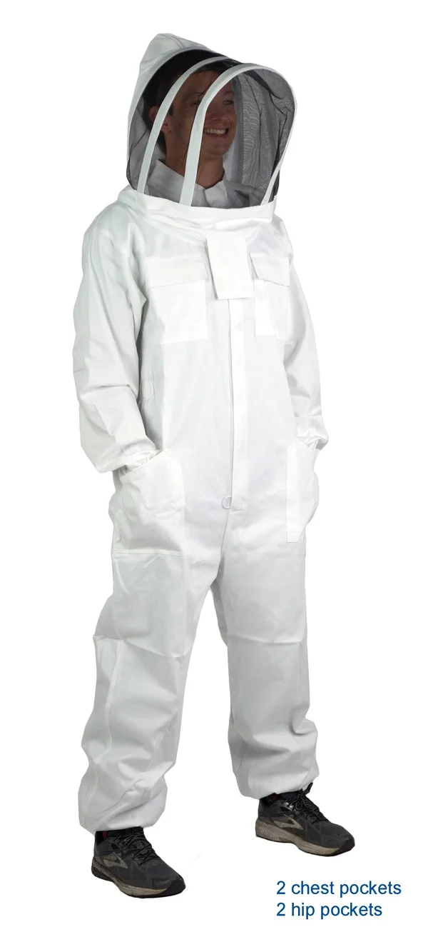 Vivo Professional Small Cotton Full Body Beekeeping Suit with Veil Hood BEE-V106S