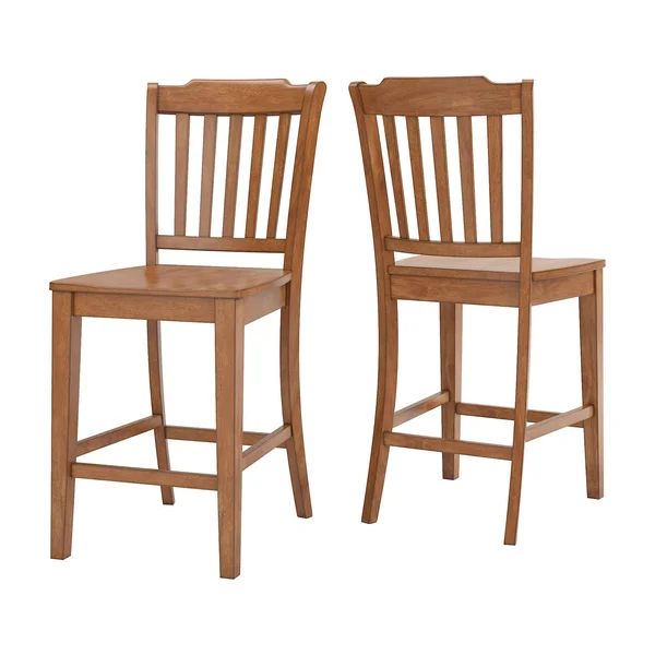 HumbleNest Homestead Vintage Slat Back 24 in. Counter Stool - Set of 2