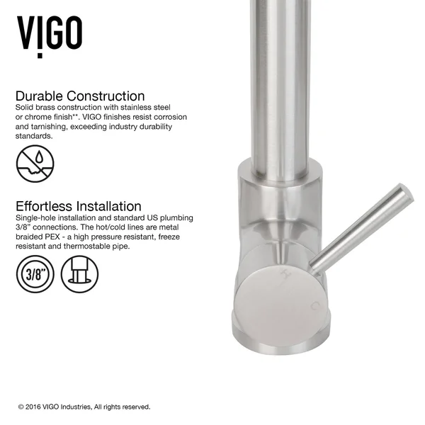 Vigo VG02007CH Chrome Pull-Down Spray Kitchen Faucet