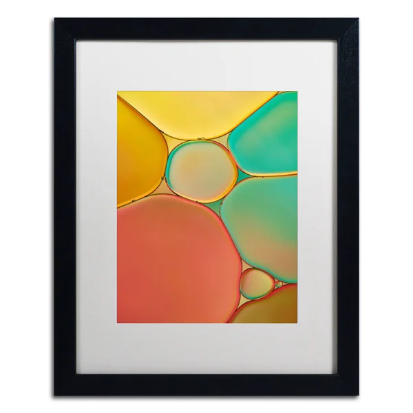 Trademark Art Red Yellow and Green Drops by Cora Niele Framed Photographic Print Size: 20x22 H x 16x22 W x 0.5x22 D, Frame Color