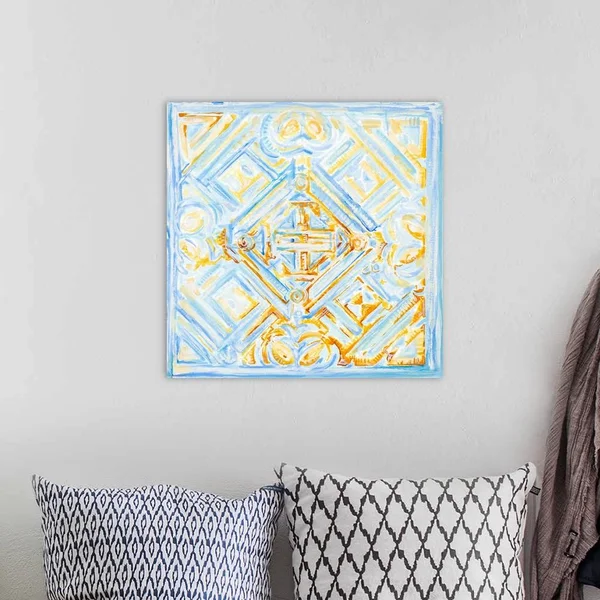 Dusk Blue Medallion II, Canvas Wall Art, 20x20, Great Big Canvas