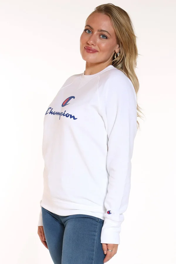 Champion Powerblend Graphic Crew White, XL