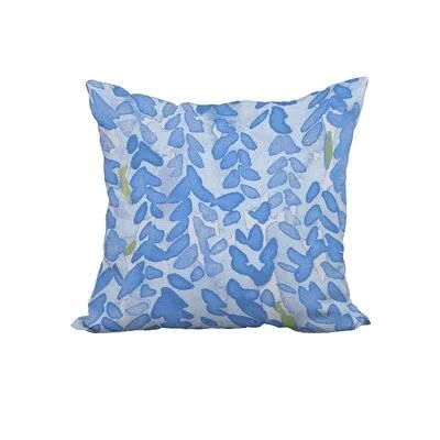 Winston Porter Marcial Floral Print Throw Pillow - Blue