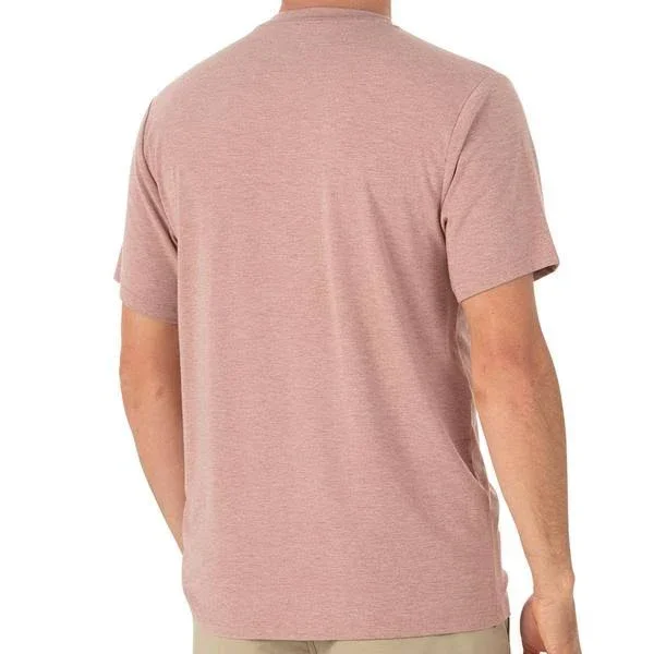 Free Fly Apparel Bamboo Flex Pocket Tee for Men - Heather Adobe Red, Large
