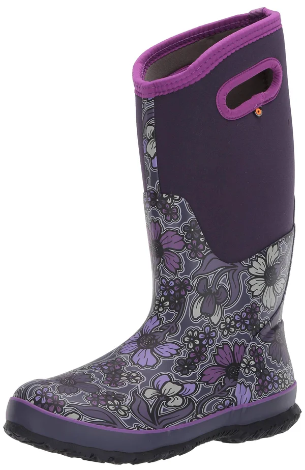 Bogs Classic Tall May Flowers Boot - Women's Purple Multi - 11.0