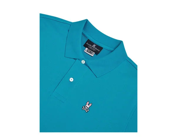 Psycho Bunny Classic Polo Electric Teal Men's Shirt B6K001N1PC-ELT