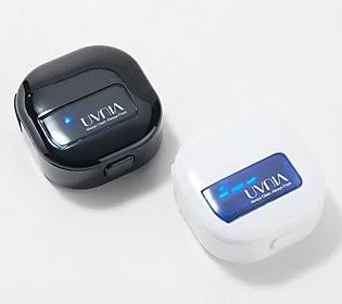 UVNIA Set of 2 UV-C LED Toothbrush Sterilizers - White/Black