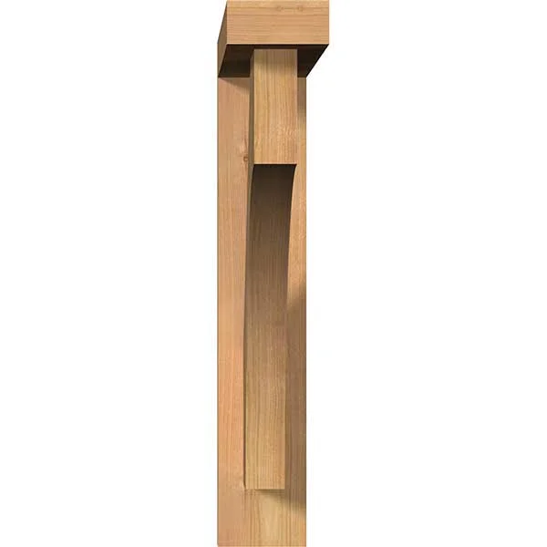Ekena Millwork 1464416 3 1/2x22W x 20x22D x 20x22H Westlake Block Smooth Bracket w/ Offset Brace, Western Red Cedar