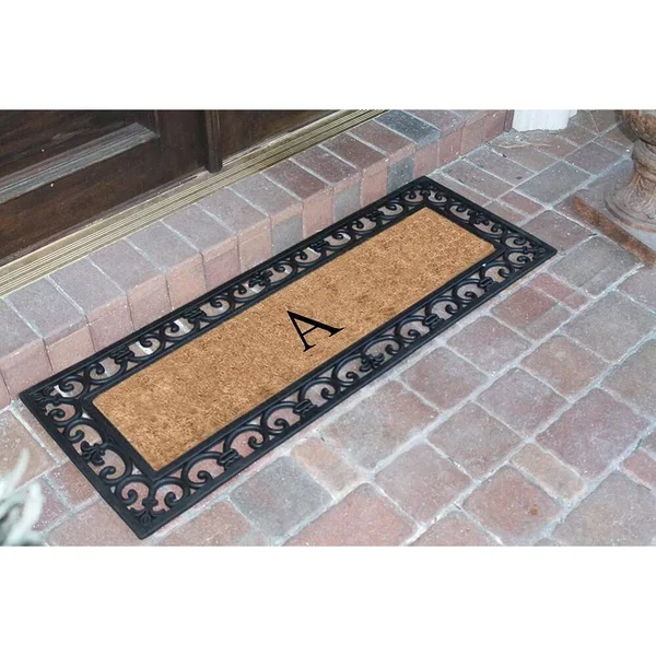 Exclusive Hand Crafted Myla Monogrammed Entry Doormat - 17.7x22 x 47.25x22 - O, 47.25" x 17.7"
