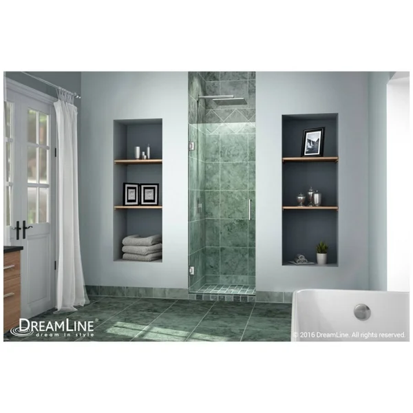 DreamLine SHDR-20267210F-04 Unidoor 26 in. W x 72 in. H Frameless Hinged Shower Door Brushed Nickel
