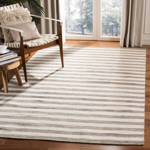 Safavieh Dhurries Brown - Ivory Area Rug; Square 6&