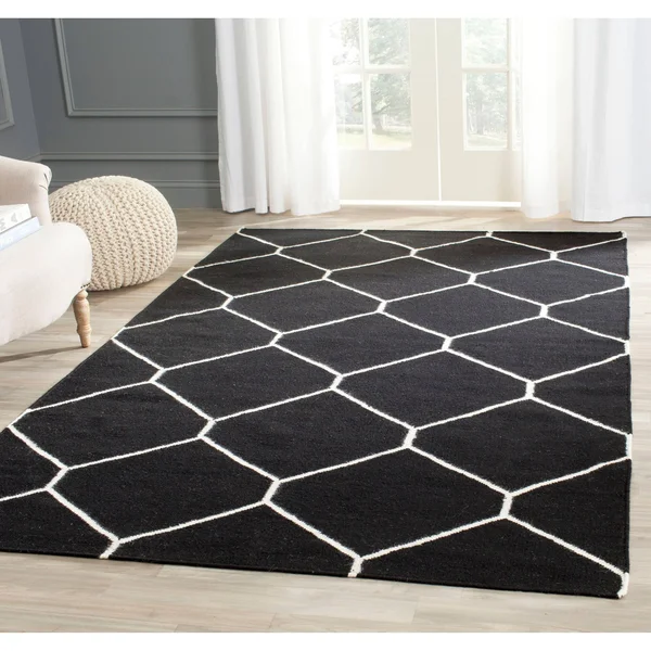 Safavieh Dhurries Grey/Ivory 6 ft. x 9 ft. Area Rug