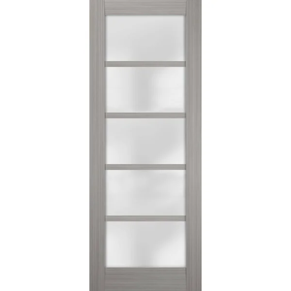 SARTODOORS Sliding Barn Door 28 x 96 with Hardware - Planum 0010 Ginger Ash, 6.6ft Rail Stops Steel, Panel Door