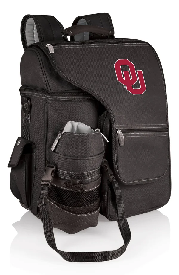 Picnic Time 641-00-175-454-0 Oklahoma Sooners Turismo Black Cooler Backpack