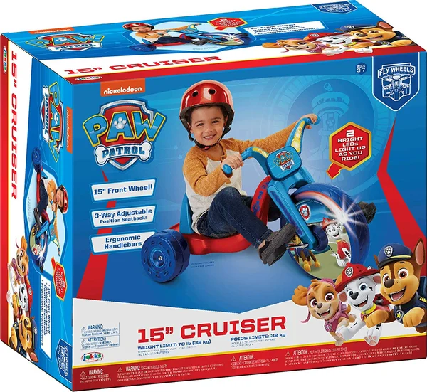 Paw Patrol Kids Tricycle 15 Fly Wheels Junior Cruiser Ride-On - 20 in x 22.5 in x 32.83 in