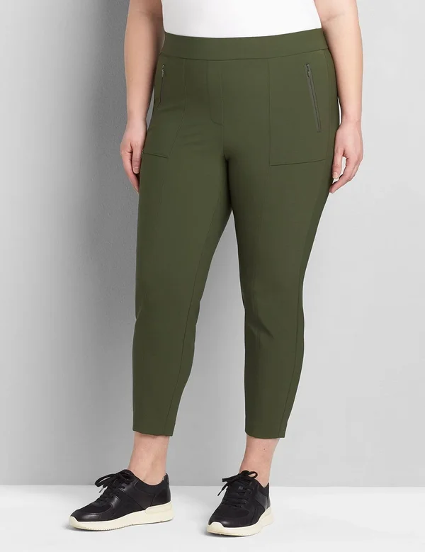 Plus Size Women's On-The-Go Slim Ankle Pant - Size: 26, Forest Night, Lane Bryant