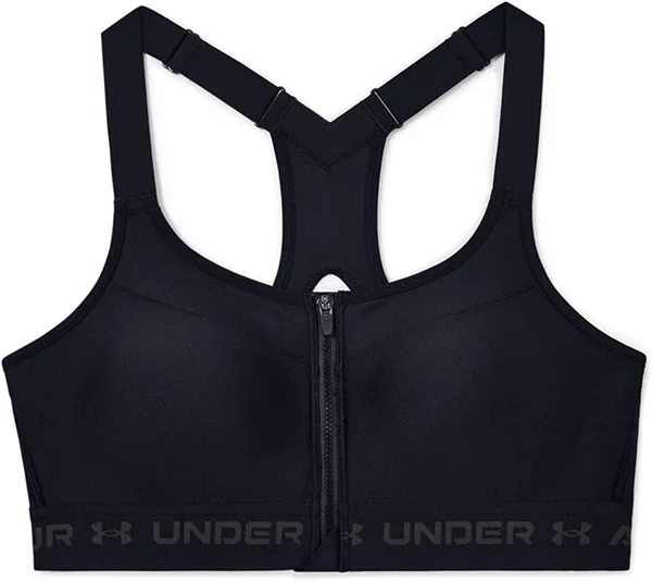 Under Armour Women's Armour High Crossback Zip Sports Bra - Black, 32D