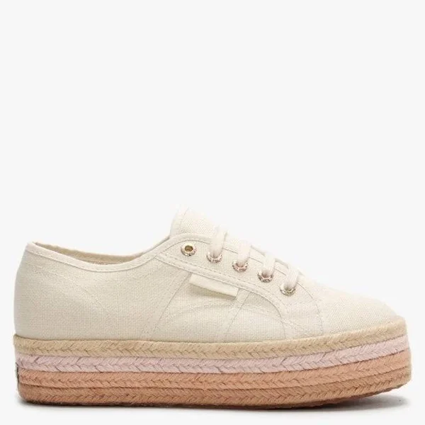 Superga 2790 Cotropew Light Sand Beige Canvas Colour Rope Flatform ESP