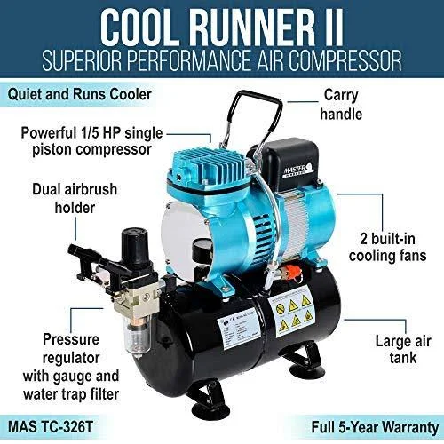 Master Performance G233 Airbrush Kit with 3 Tips and Master Air Compressor TC-20