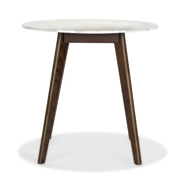 Riley Marble Round Dining Table in Oak, Poly & Bark