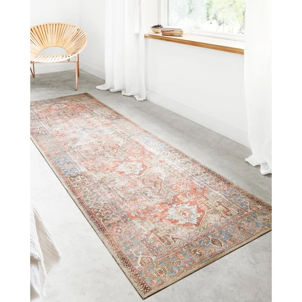 Alexander Home Tremezzina Printed Boho Distressed Rug - 2&3x22 x 3&9x22