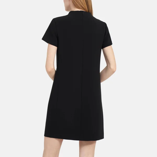 Theory Crepe Shift Dress - Black - 00