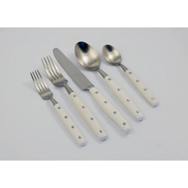 Ginkgo Lyon 20 Piece Flatware Set; Ivory