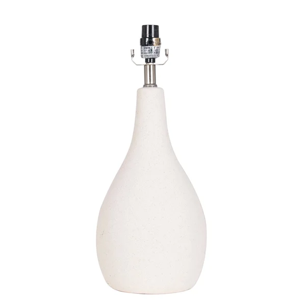 19x22 Tear Drop Textured Ceramic Table Lamp - White with Beige Shade
