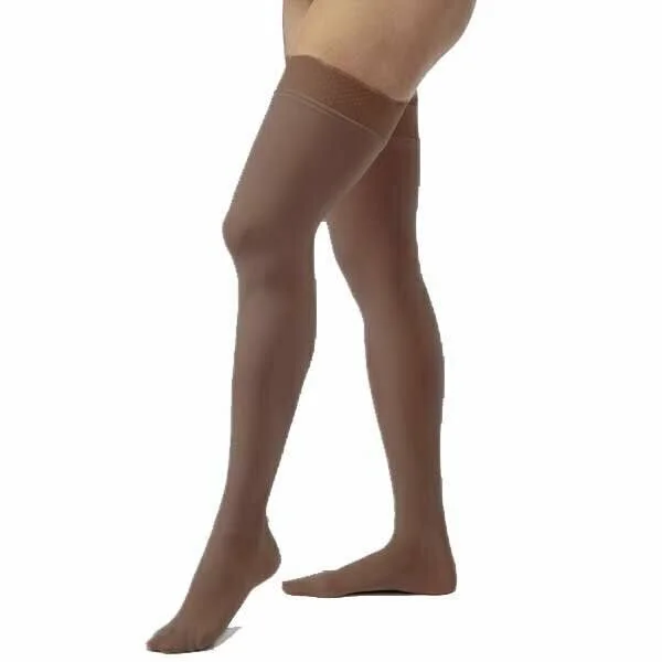 Jobst - Opaque, 15-20 mmHg, Thigh High Closed Toe-Large- Espresso