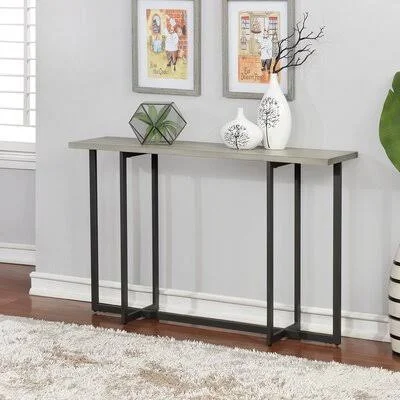 Pritts 47.5x22 Console Table Wrought Studio Table Top Color: Gray