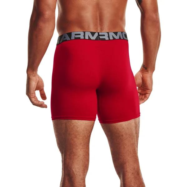 Under Armour Men's Charged Cotton 6x22 Boxerjock 3-Pack Red XL