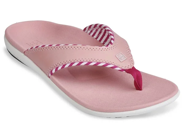 Spenco Women's Yumi Candy Stripe Sandals Coral Cloud 10