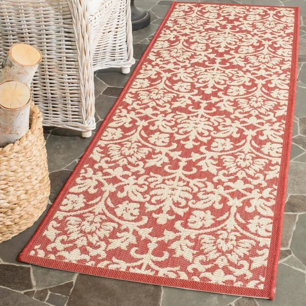 Safavieh Courtyard Area Rug CY3416 Red - Natural, 5& 3x22 x 5& 3x22 Round