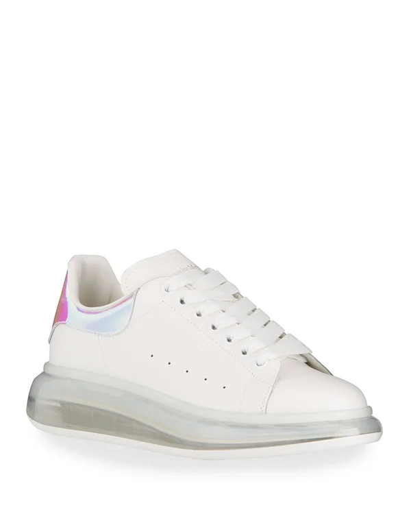 Alexander McQueen Men's Larry Fantasy Oversized Transparent-Sole Sneakers - White, Men's, 12D, Sneakers & Trainers Sneakers