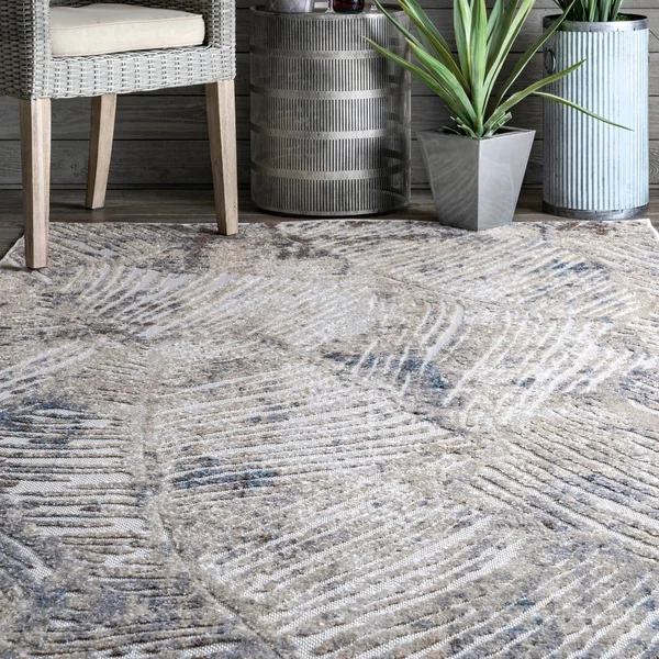 nuLOOM Hanna Textured Abstract Indoor/Outdoor Area Rug - 2& 6x22 x 12& Runner - Beige