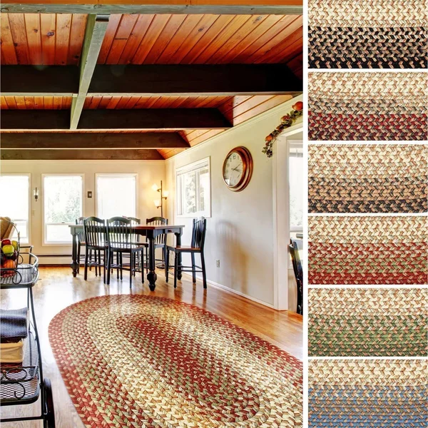 Ellsworth Indoor, Outdoor Reversible Braided Runner Rug by Rhody Rug (2& x 6&) Blue Lake