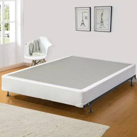 Wayton - 8 inch Assembled Metal Box Spring/Foundation for Mattress, |Queen Size| Mink & White Color