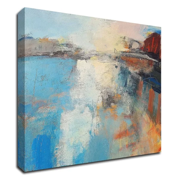 Tangletown Fine Art 24x22 x 24x22 Harbour Light by Andrew Kinmont Print on Canvas