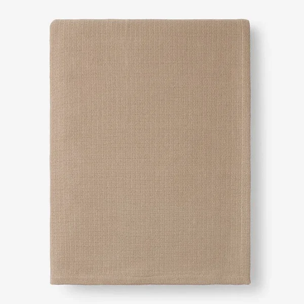 Cotton Weave Blanket - Sand - Beige - Size Twin, The Company Store