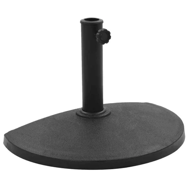 vidaXL Parasol Base Half Round Polyresin 19.8 lbs Black - 45198