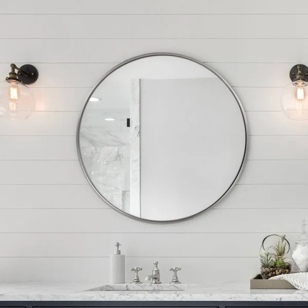 Howard Elliott Copenhagen Round Silver Mirror 94012