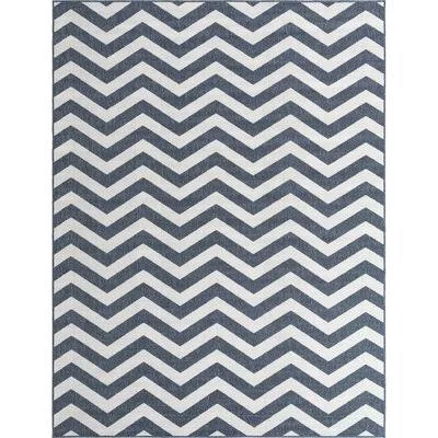 Arella Chevron Navy Indoor, Outdoor Area Rug Ebern Designs Rug Size: Rectangle 7&10x22 x 10&