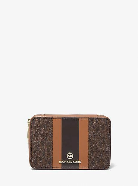 Michael Kors Small Logo Stripe Jewelry Case 32H0GTMN5B - One Size, Pink