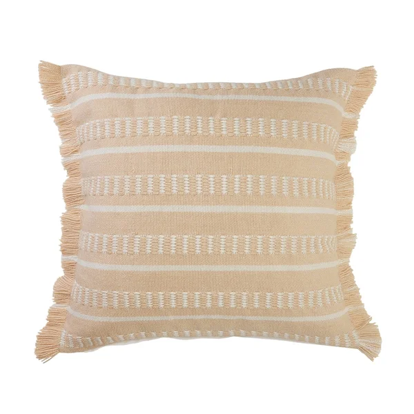 Dash Geometric Indoor Outdoor Throw Pillow - Taupe/White