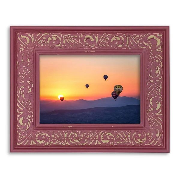 Modern Baroque Embossed Frame in Rose, 15x22 x 18x22