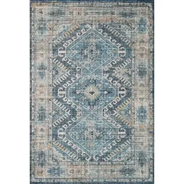 Alexander Home Leanne Traditional Distressed Printed Area Rug, Size: 9& x 12&, Blue