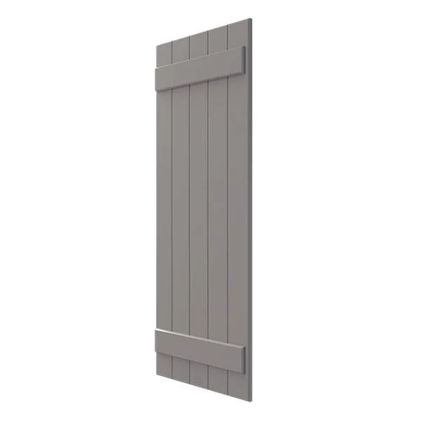 Ekena Millwork CWB18X048PRC 18x22W x 48x22H Exterior Five Board (2 Batten) Composite Board-n-Batten Shutters (Per Pair) - Primed