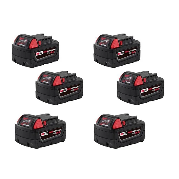 Milwaukee M18 18-Volt Lithium-Ion XC Extended Capacity Battery Pack 5.0Ah (6-Pack)
